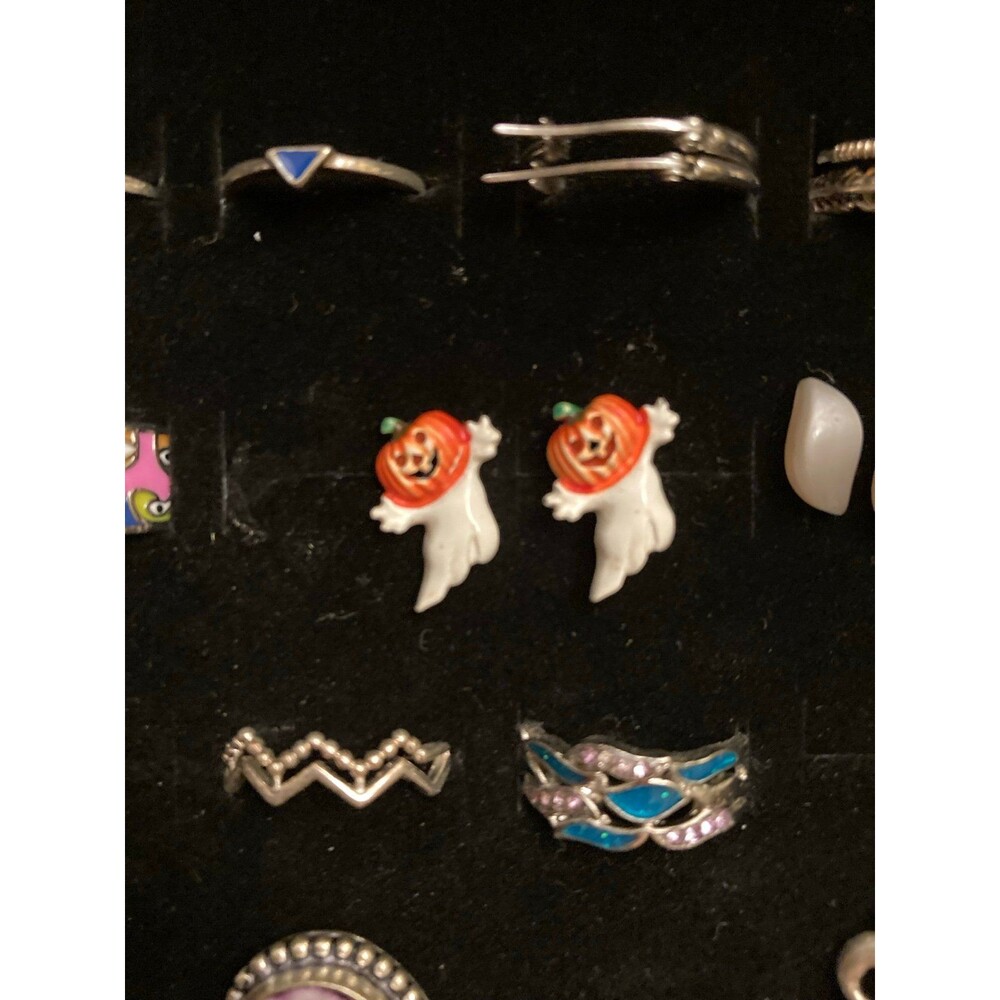 Vintage 90s Halloween Earrings Jack o Lantern Womens Ghosts Spooky Jewelry